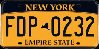 NY license plate FDP0232