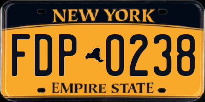 NY license plate FDP0238