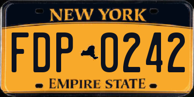 NY license plate FDP0242