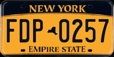 NY license plate FDP0257