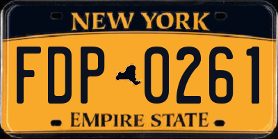 NY license plate FDP0261