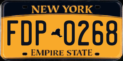 NY license plate FDP0268