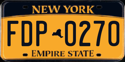 NY license plate FDP0270