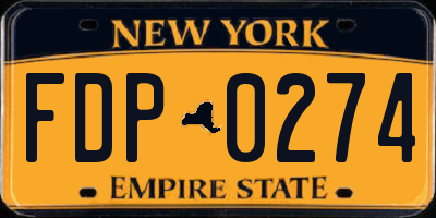 NY license plate FDP0274