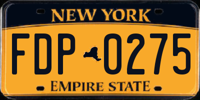 NY license plate FDP0275