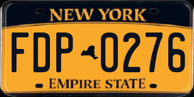 NY license plate FDP0276