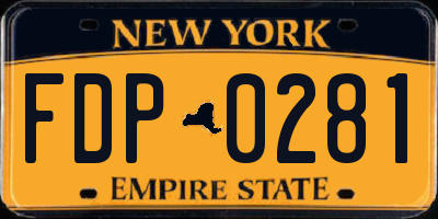 NY license plate FDP0281