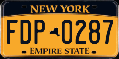 NY license plate FDP0287