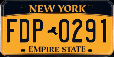 NY license plate FDP0291