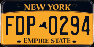 NY license plate FDP0294