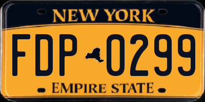 NY license plate FDP0299