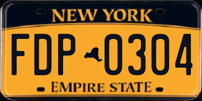 NY license plate FDP0304