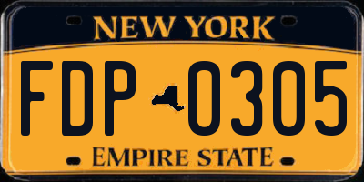 NY license plate FDP0305