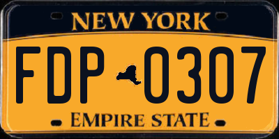 NY license plate FDP0307