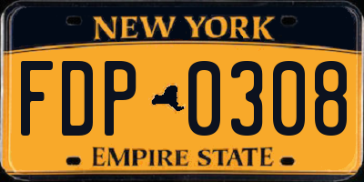 NY license plate FDP0308
