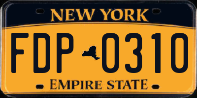 NY license plate FDP0310