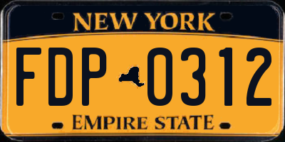 NY license plate FDP0312