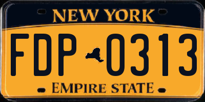 NY license plate FDP0313