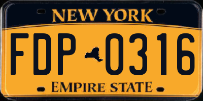 NY license plate FDP0316
