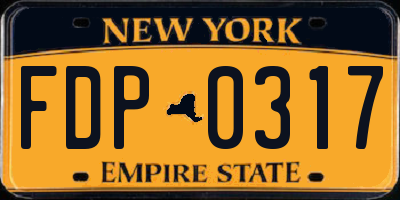 NY license plate FDP0317