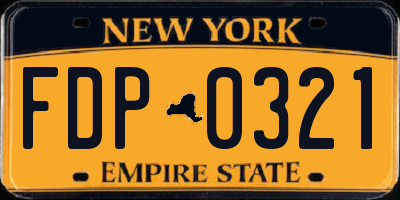 NY license plate FDP0321