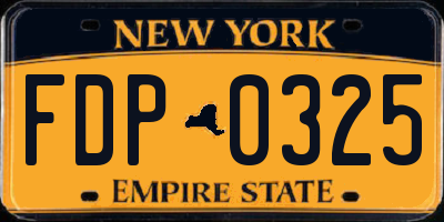 NY license plate FDP0325