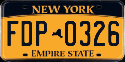 NY license plate FDP0326