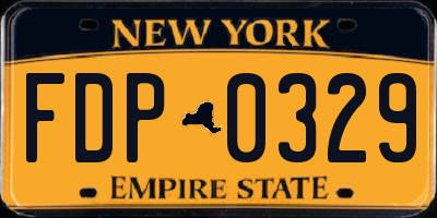 NY license plate FDP0329