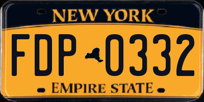NY license plate FDP0332