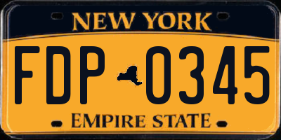 NY license plate FDP0345