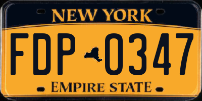 NY license plate FDP0347