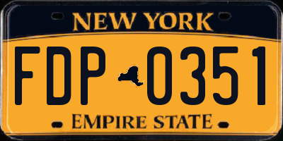 NY license plate FDP0351