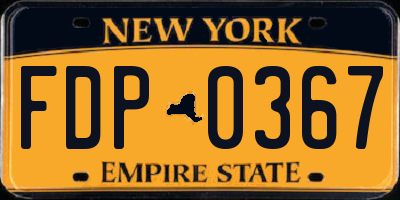 NY license plate FDP0367