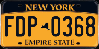 NY license plate FDP0368