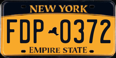NY license plate FDP0372