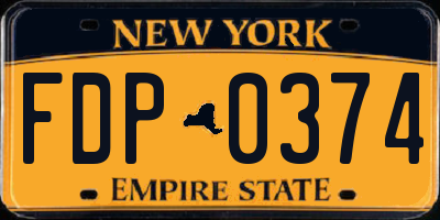 NY license plate FDP0374