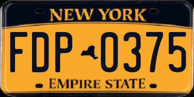 NY license plate FDP0375