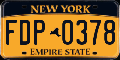 NY license plate FDP0378
