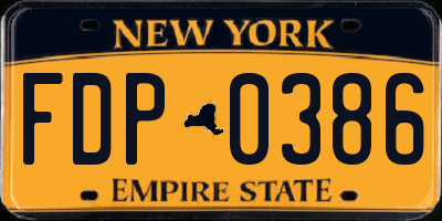 NY license plate FDP0386