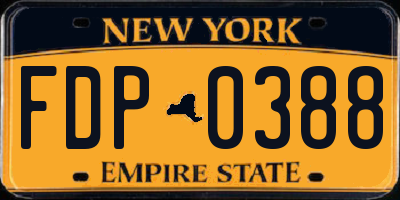 NY license plate FDP0388