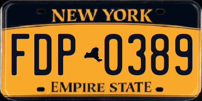NY license plate FDP0389