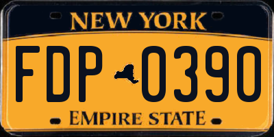 NY license plate FDP0390