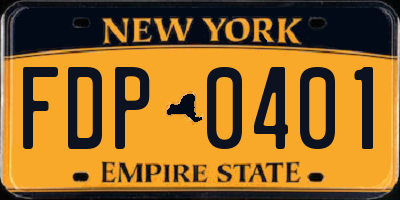 NY license plate FDP0401