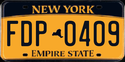 NY license plate FDP0409