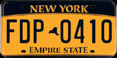 NY license plate FDP0410