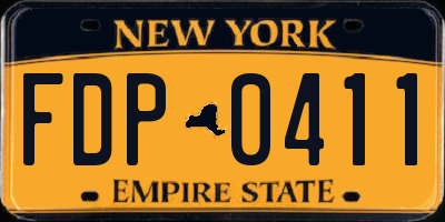 NY license plate FDP0411