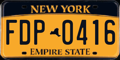 NY license plate FDP0416