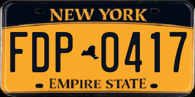 NY license plate FDP0417