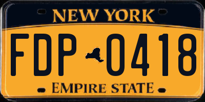 NY license plate FDP0418