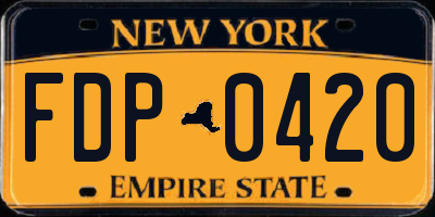 NY license plate FDP0420